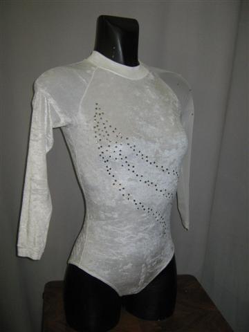 Body artistica vellutato bianco con swarovski