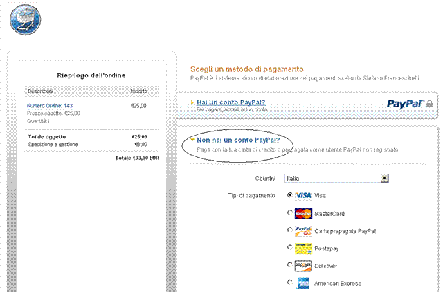 pagamento carta di credito